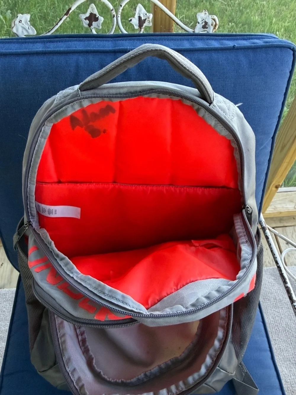 Under Armour Gray and Red Athletic Backpack